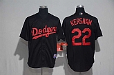 Los Angeles Dodgers #22 Clayton Kershaw Black New Cool Base Stitched Jersey,baseball caps,new era cap wholesale,wholesale hats